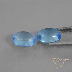 Gemme di Topazio Blu svizzero naturale da 2.10 ct, Ovale, Trasparente