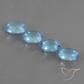 3.93ctw Naturale Blu svizzero Topazio, Ovale, Trasparente