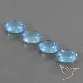 4.29ctw Naturale Blu svizzero Topazio, Ovale, Trasparente