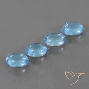 Gemme di Topazio Blu svizzero naturale da 4.29 ct, Ovale, Trasparente