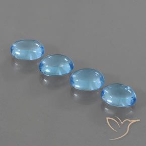 4.00ctw Naturale Blu svizzero Topazio, Ovale, Trasparente
