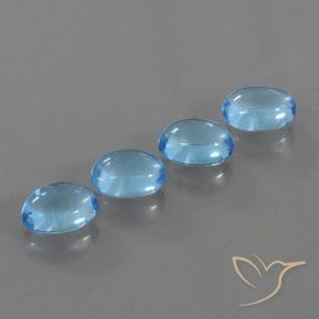 Gemme di Topazio Blu svizzero naturale da 4.00 ct, Ovale, Trasparente