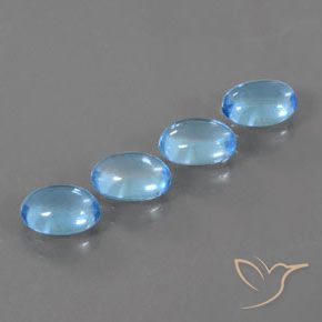 Gemme di Topazio Blu svizzero naturale da 3.94 ct, Taglio ovale, Trasparente