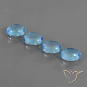4.30ctw Naturale Blu svizzero Topazio, Ovale, Trasparente