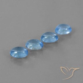 Gemme di Topazio Blu svizzero naturale da 4.19 ct, Ovale, Trasparente