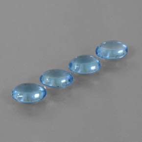 Topazio naturale blu da 3,27 ct, taglio ovale, trasparente
