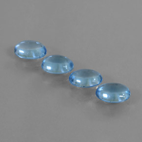 Topazio naturale blu da 3,27 ct, taglio ovale, trasparente