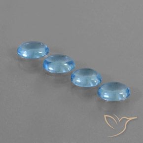 3.57ctw Naturale Blu svizzero Topazio, Ovale, Trasparente