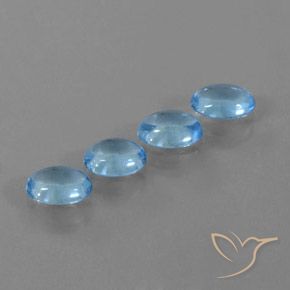 Gemme di Topazio Blu svizzero naturale da 3.57 ct, Ovale, Trasparente