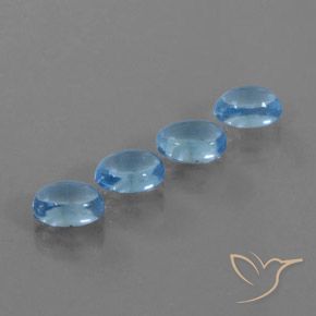 Gemme di Topazio Blu svizzero naturale da 4.65 ct, Ovale, Trasparente