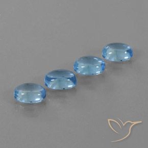 Gemme di Topazio Blu svizzero naturale da 4.65 ct, Ovale, Trasparente