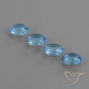 4.07ctw Naturale Blu svizzero Topazio, Ovale, Trasparente
