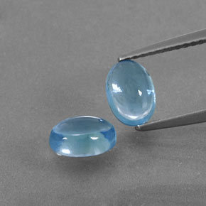 Topazio naturale blu da 2,50 ct, taglio ovale, trasparente