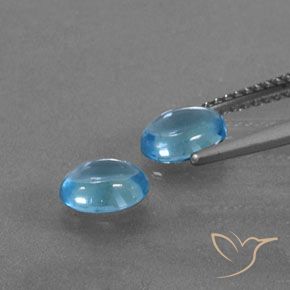 Gemme di Topazio Blu svizzero naturale da 1.88 ct, Ovale, Trasparente
