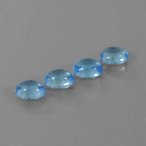 Topazio naturale blu da 3,96 ct, taglio ovale, trasparente