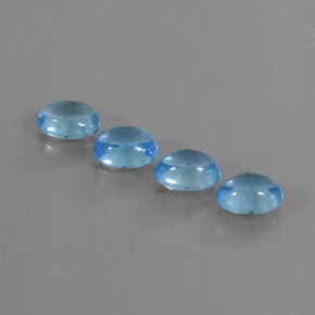 Topazio naturale blu da 3,96 ct, taglio ovale, trasparente