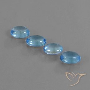 3.95ctw Naturale Blu svizzero Topazio, Ovale, Trasparente