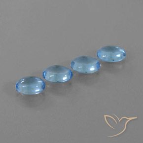 Gemme di Topazio Blu svizzero naturale da 4.01 ct, Ovale, Trasparente