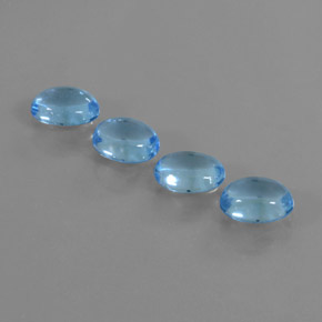 Gemme di Topazio Blu svizzero naturale da 4.57 ct, Taglio ovale, Trasparente