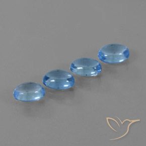Gemme di Topazio Blu svizzero naturale da 4.39 ct, Ovale, Trasparente