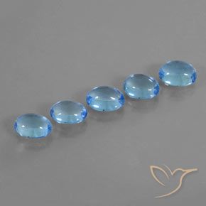 5.58ctw Naturale Blu svizzero Topazio, Ovale, Trasparente