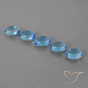 Gemme di Topazio Blu svizzero naturale da 5.00 ct, Ovale, Trasparente