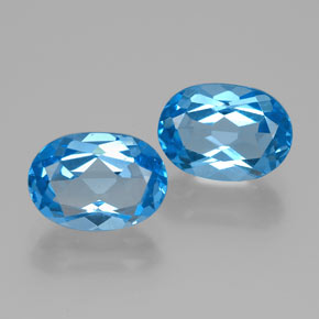 Gemme di Topazio Blu svizzero naturale da 5.54 ct, Taglio ovale, VVS