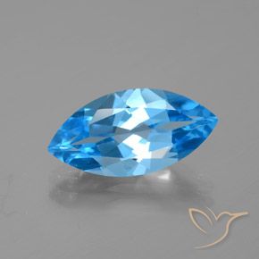 Topazio naturale blu da 4,33 ct, marchesa, VVS-VS