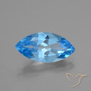Topazio naturale blu da 4,33 ct, marchesa, VVS-VS