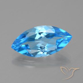 Topazio Blu svizzero naturale da 4.31 ct, Taglio marquise, VVS-VS