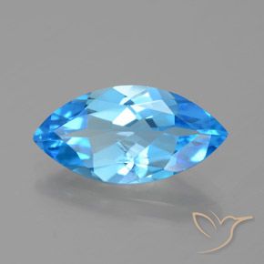 Topazio Blu svizzero naturale da 4.31 ct, Taglio marquise, VVS-VS