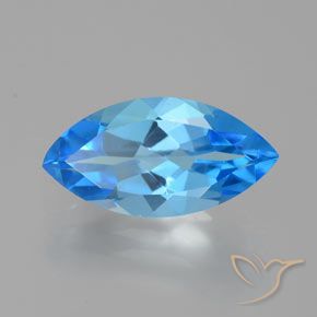 Topazio Blu svizzero naturale da 4.71 ct, Taglio marquise, VVS-VS