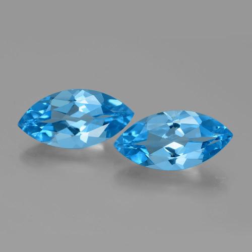 Gemme di Topazio Blu svizzero naturale da 8.80 ct, Taglio marquise, VVS-VS