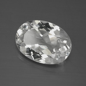 Topazio naturale bianco da 4,73 ct, taglio ovale, VS