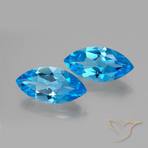 Gemme di Topazio Blu svizzero naturale da 8.87 ct, Taglio marquise, VVS