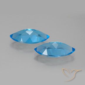 Gemme di Topazio Blu svizzero naturale da 8.87 ct, Taglio marquise, VVS
