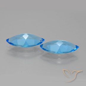 Gemme di Topazio Blu svizzero naturale da 7.87 ct, Taglio marquise, VVS-VS
