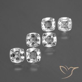 Gemme di Topazio Bianco trasparente naturale da 2.82 ct, Cuscino, VVS-VS