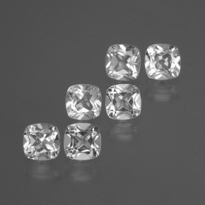 Topazio naturale bianco da 3,14 ct, taglio a cuscino, VVS-VS