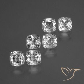 Gemme di Topazio Bianco trasparente naturale da 3.07 ct, Cuscino, VVS-VS