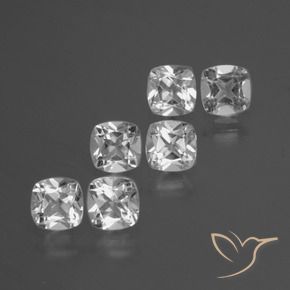 Gemme di Topazio Bianco trasparente naturale da 2.92 ct, Cuscino, VVS-VS