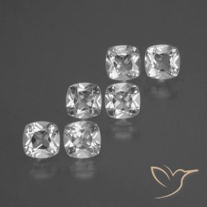 Gemme di Topazio Bianco trasparente naturale da 2.97 ct, Cuscino, VVS-VS