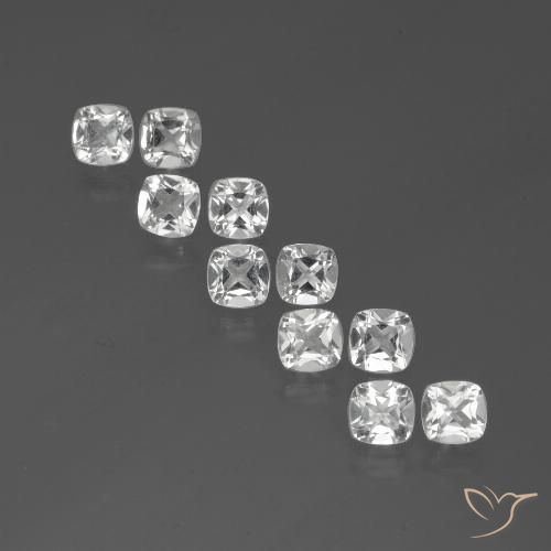 4.66ctw Naturale Bianco Topazio, Cuscino, VVS-VS