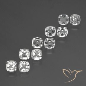 Gemme di Topazio Bianco trasparente naturale da 4.48 ct, Cuscino, VVS-VS