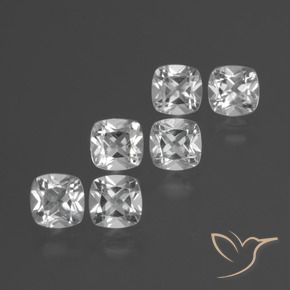 Gemme di Topazio Bianco trasparente naturale da 2.92 ct, Cuscino, VVS-VS