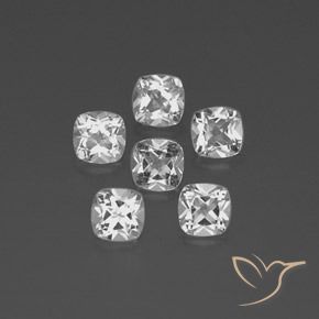 Gemme di Topazio Bianco naturale da 3.05 ct, Cuscino, VVS-VS