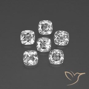 Gemme di Topazio Bianco trasparente naturale da 3.12 ct, Cuscino, VVS-VS