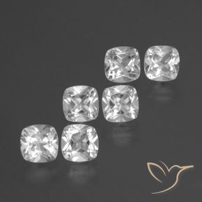 Gemme di Topazio Bianco naturale da 3.14 ct, Cuscino, VVS-VS