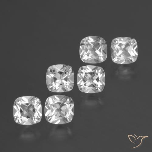 Gemme di Topazio Bianco naturale da 3.11 ct, Cuscino, VVS-VS