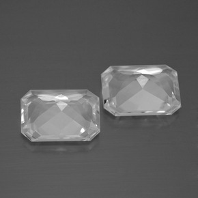 Gemme di Topazio Bianco naturale da 6.68 ct, Taglio smeraldo, VVS-VS